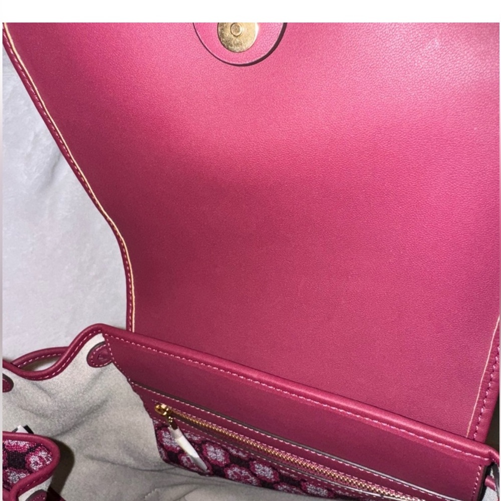 Kate Spade Monogram Flower Mia
Medium Flap Backpack in Garnet Rose - Picture 5 of 6